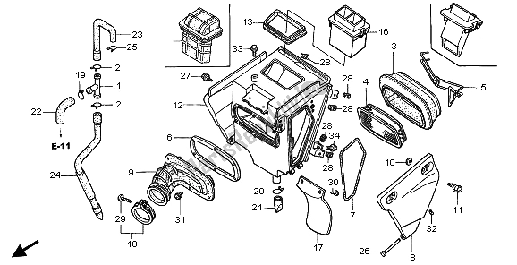 Toutes les pièces pour le Purificateur D'air du Honda XR 400R 2000