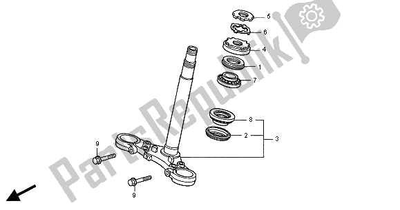 Toutes les pièces pour le Potence De Direction du Honda CB 600F2 Hornet 2001
