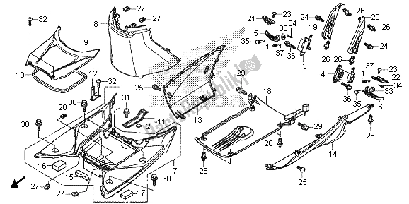 Todas las partes para Peldaño Y Bajo Cubierta de Honda SH 125D 2013