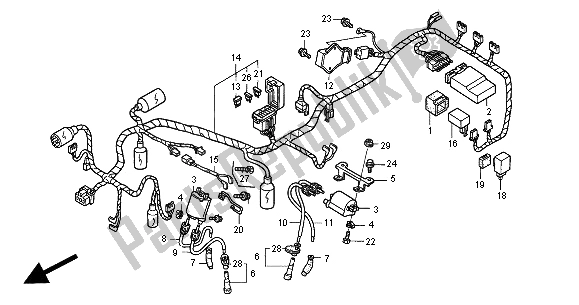 All parts for the Wire Harness & Ignition Coil of the Honda NT 650V 2000