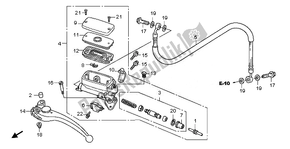 All parts for the Clutch Master Cylinder of the Honda CBF 1000 FA 2011