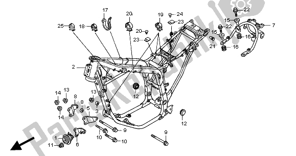 Toutes les pièces pour le Corps De Châssis du Honda XL 650V Transalp 2000