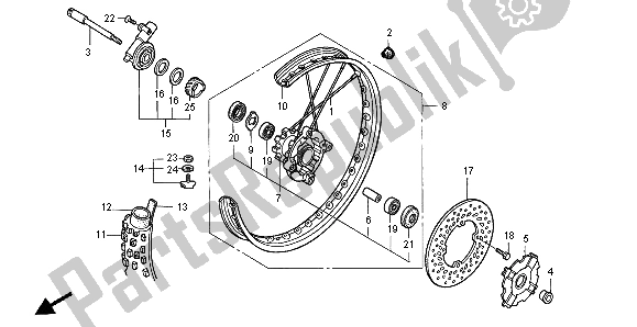 Todas las partes para Rueda Delantera de Honda XR 650R 2007