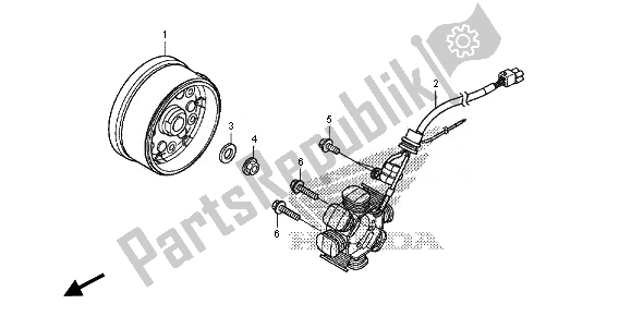 Todas as partes de Gerador do Honda CRF 125F SW 2014