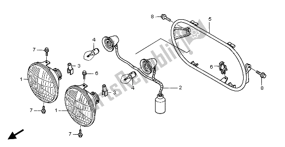 Tutte le parti per il Faro del Honda NPS 50 2012