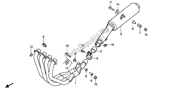 All parts for the Exhaust Muffler of the Honda CBR 600F 1992