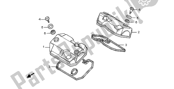 Tutte le parti per il Coperchio Della Testata del Honda NTV 650 1996