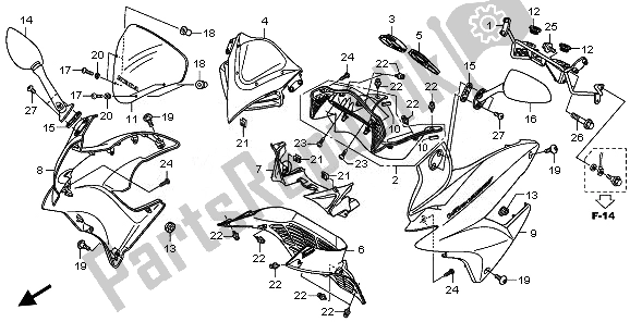 Tutte le parti per il Cappuccio del Honda XL 125V 2011