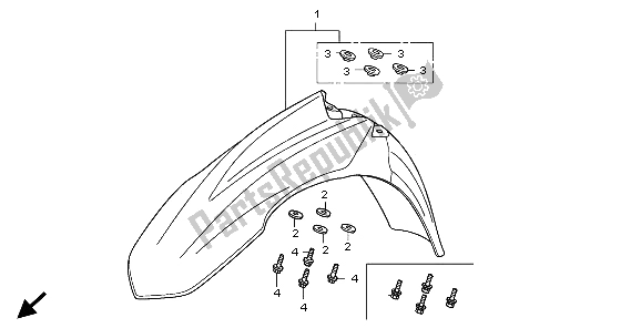 All parts for the Front Fender of the Honda CRF 450R 2009