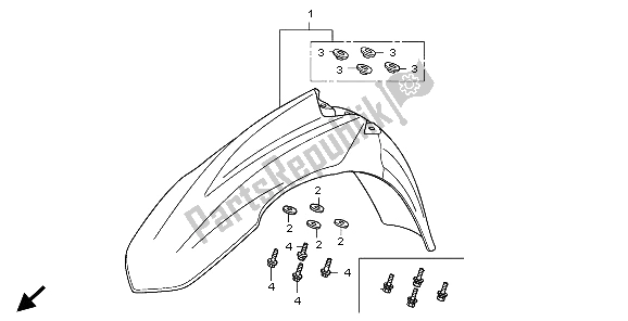 Tutte le parti per il Parafango Anteriore del Honda CRF 450R 2009