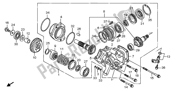 All parts for the Side Gear Case of the Honda NT 700V 2008