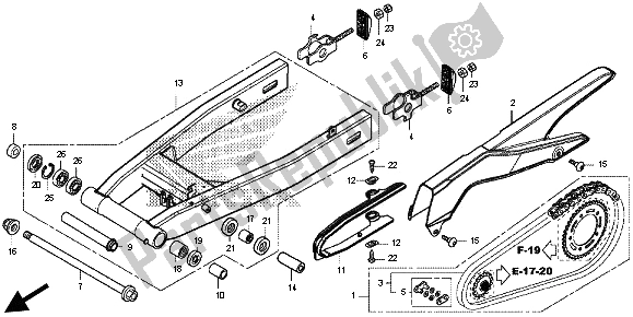 Tutte le parti per il Forcellone del Honda CB 500 FA 2013