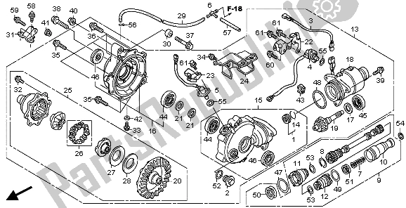 Wszystkie części do Przedni Bieg Ko? Cowy Honda TRX 400 FA 2007