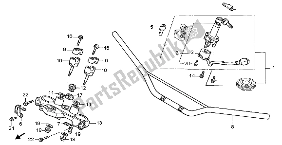 Todas las partes para Manejar Tubo Y Puente Superior de Honda NX 650 1996