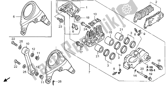 Tutte le parti per il Pinza Freno Posteriore del Honda VFR 800A 2007