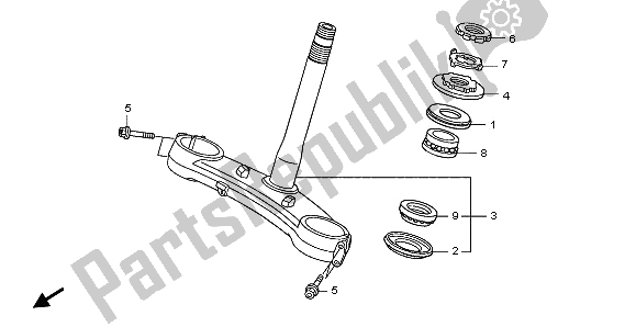 All parts for the Steering Stem of the Honda CBR 600 RA 2009