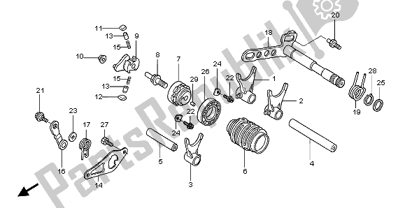 Todas las partes para Tambor De Cambio De Marchas de Honda CRF 250R 2004