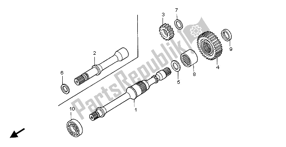 All parts for the Final Shaft of the Honda TRX 350 FE Fourtrax Rancher 4X4 ES 2000