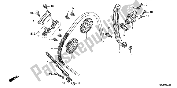 Toutes les pièces pour le Chaîne Et Tendeur De Came du Honda CBF 1000 FA 2012