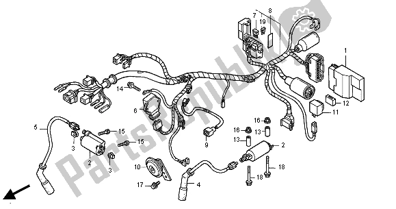 Todas las partes para Mazo De Cables Y Bobina De Encendido de Honda VT 125C 2000