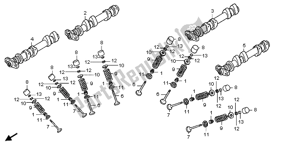 Todas las partes para árbol De Levas Y Válvula de Honda ST 1300 2009