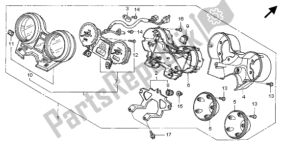 All parts for the Meter (kmh) of the Honda CB 1300A 2005