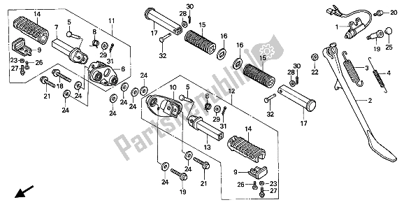 Toutes les pièces pour le étape du Honda VT 600 CM 1991