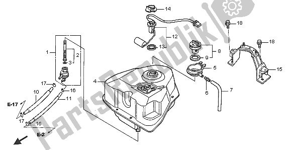 Tutte le parti per il Serbatoio Di Carburante del Honda NES 150 2005