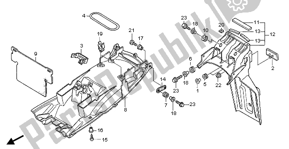 All parts for the Rear Fender of the Honda CBF 1000 2007