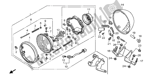 Tutte le parti per il Faro (uk) del Honda VT 750C2 2007