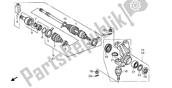 Todas las partes para Nudillo de Honda TRX 500 FA Fourtrax Foreman 2004