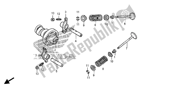 Todas las partes para árbol De Levas Y Válvula de Honda FES 125A 2012