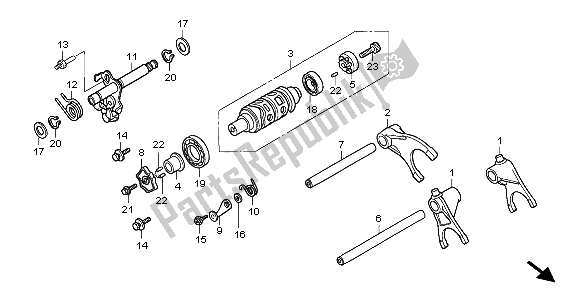 All parts for the Gearshift Drum of the Honda CBF 1000A 2009