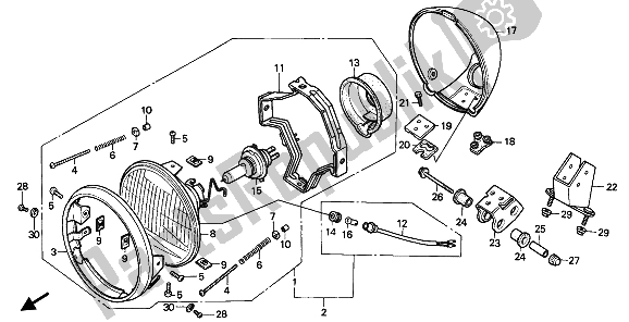Alle onderdelen voor de Koplamp (eu) van de Honda VT 600C 1994
