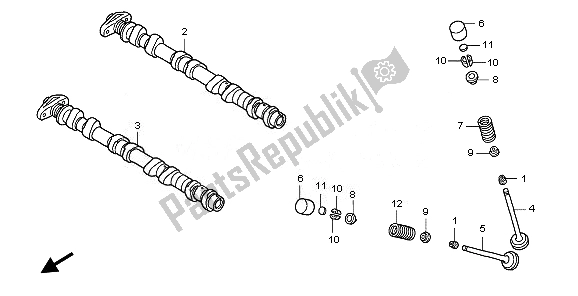 All parts for the Camshaft & Valve of the Honda CBF 600N 2008