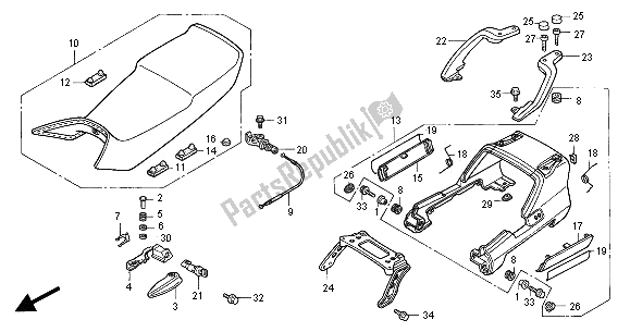 All parts for the Seat of the Honda ST 1100A 2000