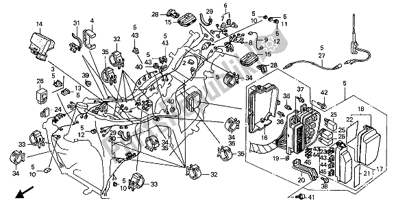 Alle onderdelen voor de Kabelboom van de Honda GL 1500 1988