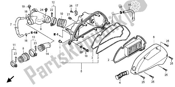 Todas as partes de Filtro De Ar do Honda SH 150R 2012