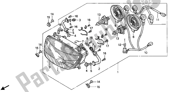 Todas las partes para Faro (eu) de Honda CBR 1000F 1992