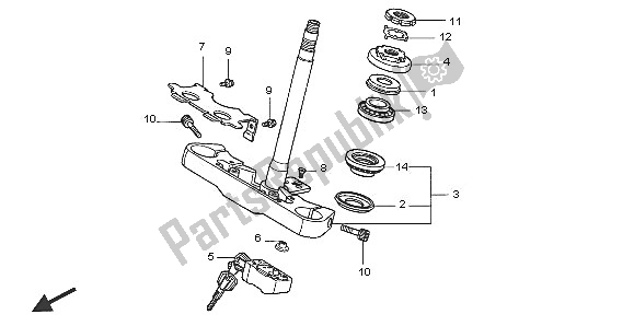 All parts for the Steering Stem of the Honda VT 750C 2005