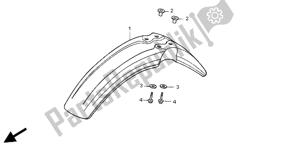 Toutes les pièces pour le Garde-boue Avant du Honda XR 600R 1995