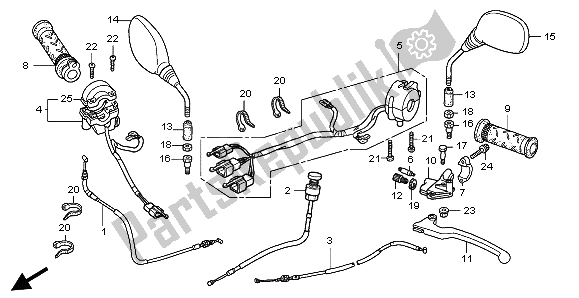 All parts for the Handle Lever & Switch & Cable of the Honda CBR 125 RW 2006