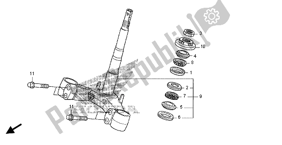 All parts for the Steering Stem of the Honda FES 125 2012