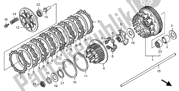 Alle onderdelen voor de Koppeling van de Honda CB 1300 2008