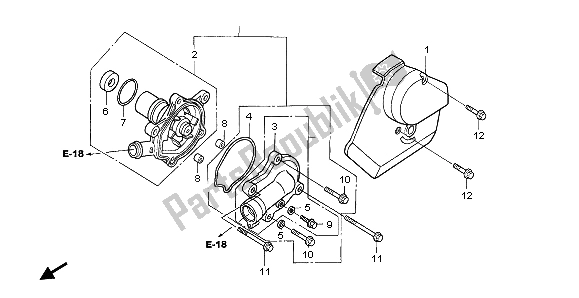 All parts for the Water Pump of the Honda NT 650V 1999