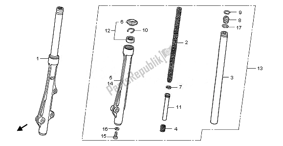 Toutes les pièces pour le Fourche Avant du Honda ANF 125 2010