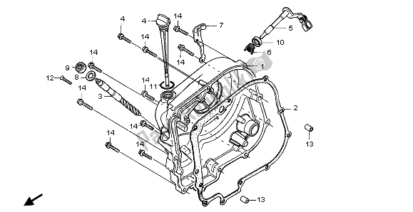 Tutte le parti per il Coperchio Carter Destro del Honda CB 250 1996