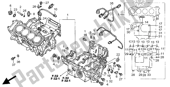 Todas las partes para Caja Del Cigüeñal de Honda CBR 1100 XX 1998