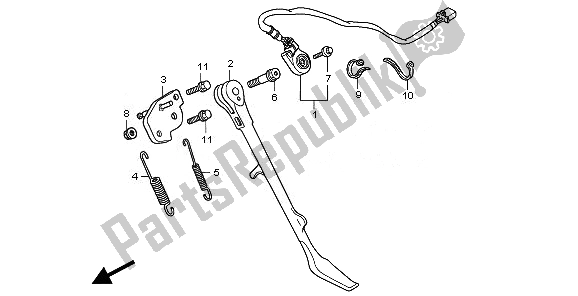 All parts for the Side Stand of the Honda VT 750C2B 2010