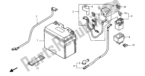 Todas as partes de Bateria do Honda CBR 1100 XX 2005
